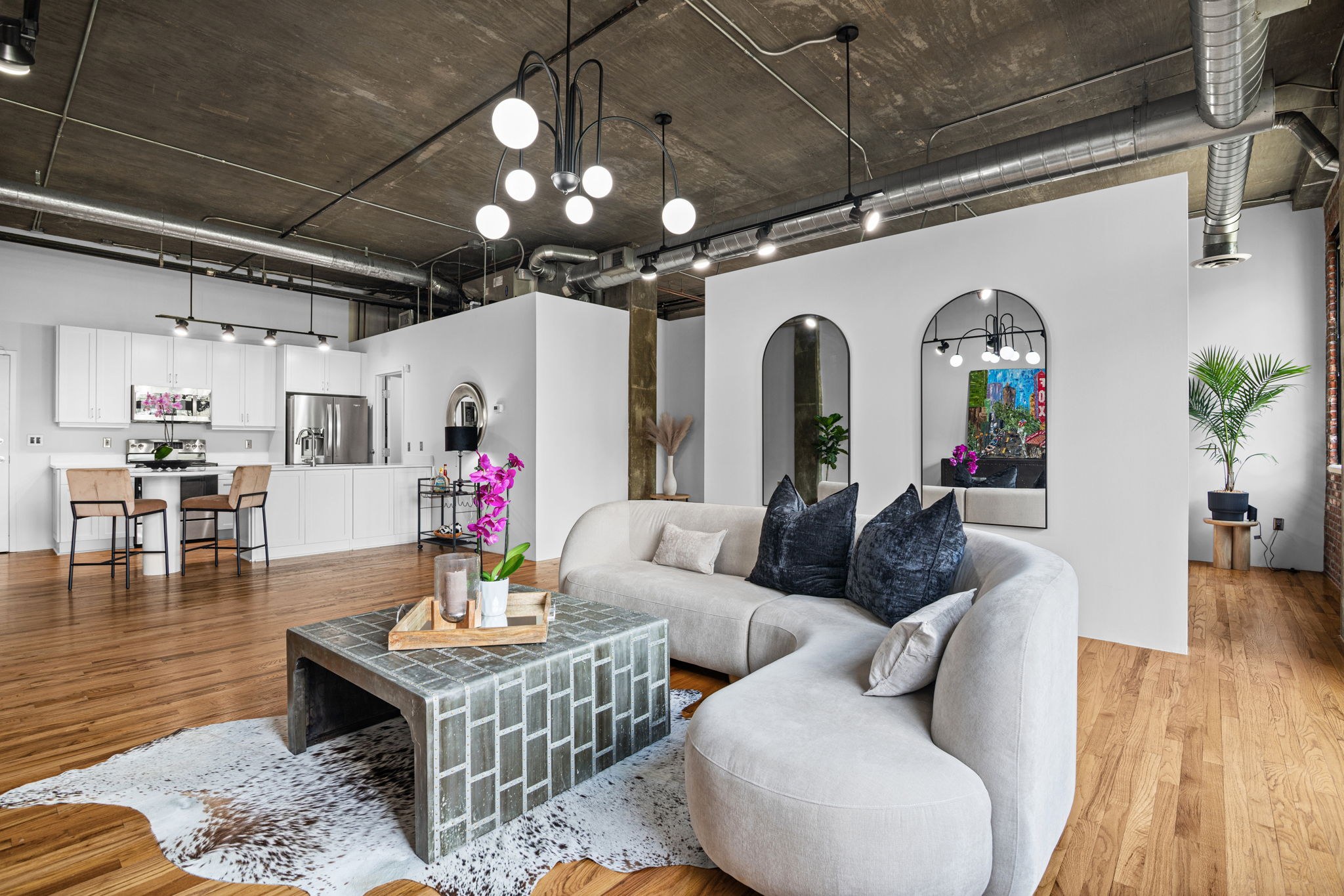 Open concept loft living room at 3235 Roswell Rd NE Unit 620